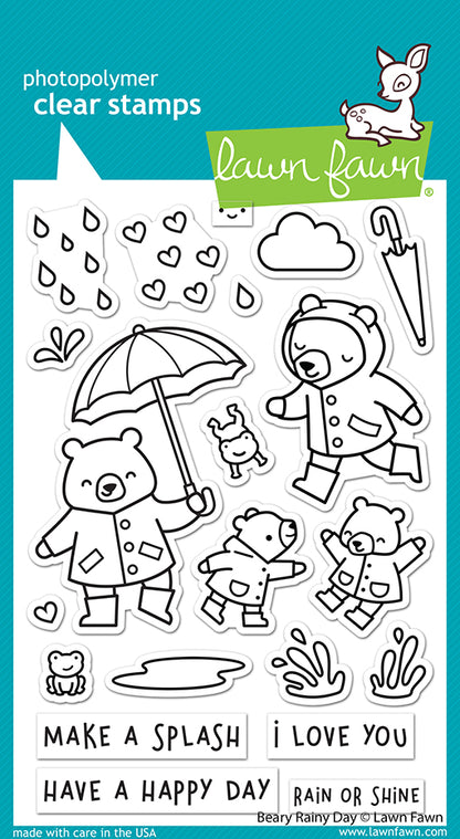 Lawn Fawn - Beary rainy day - Clear Stamp 4x6