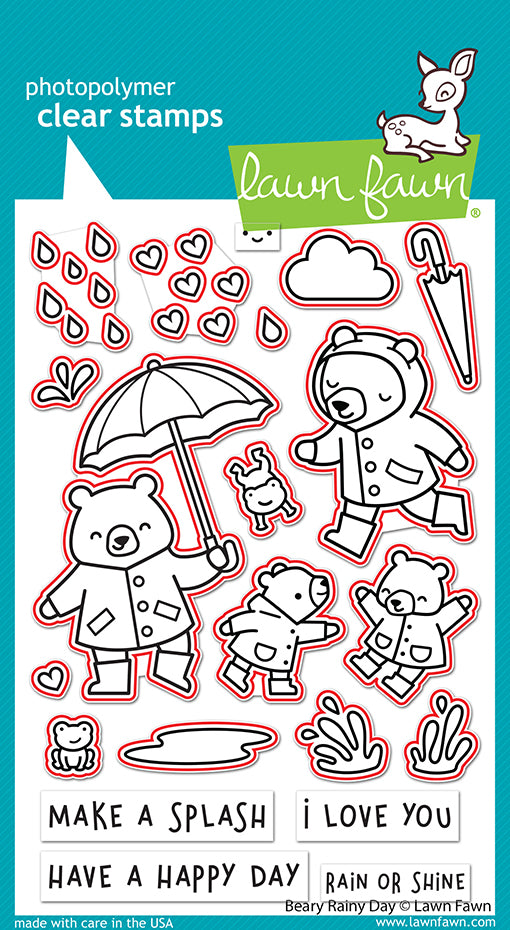 Lawn Fawn - Beary rainy day - Stanzen