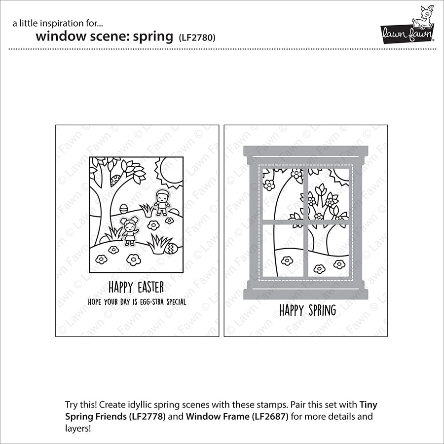 Lawn Fawn - Window scene: Spring - Clear Stamp 4x6