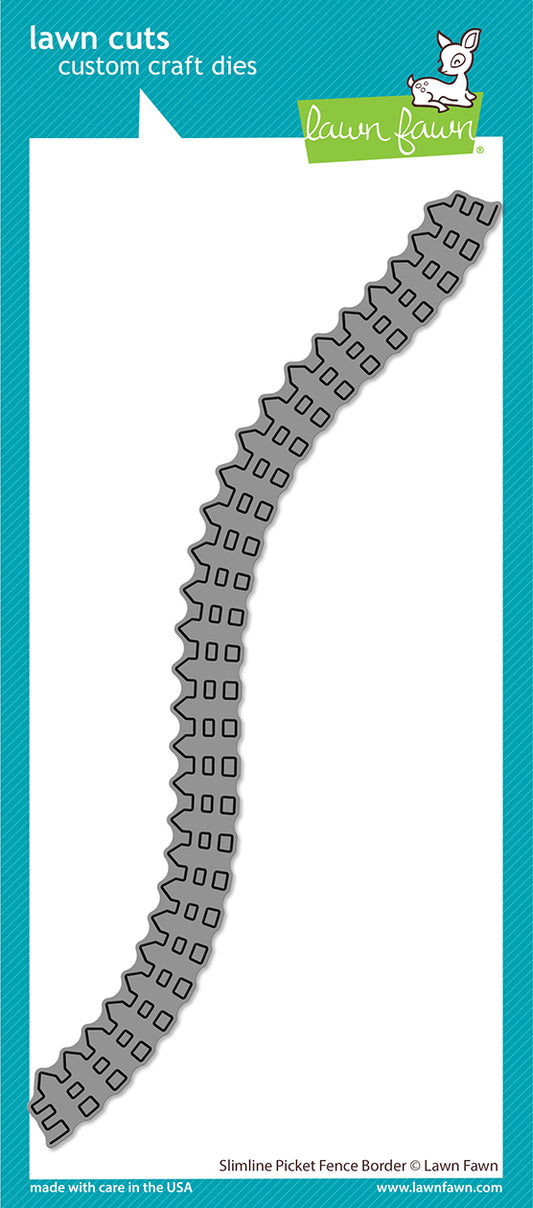 Lawn Fawn - Slimline Picket Fence Border - Stand Alone Stanze