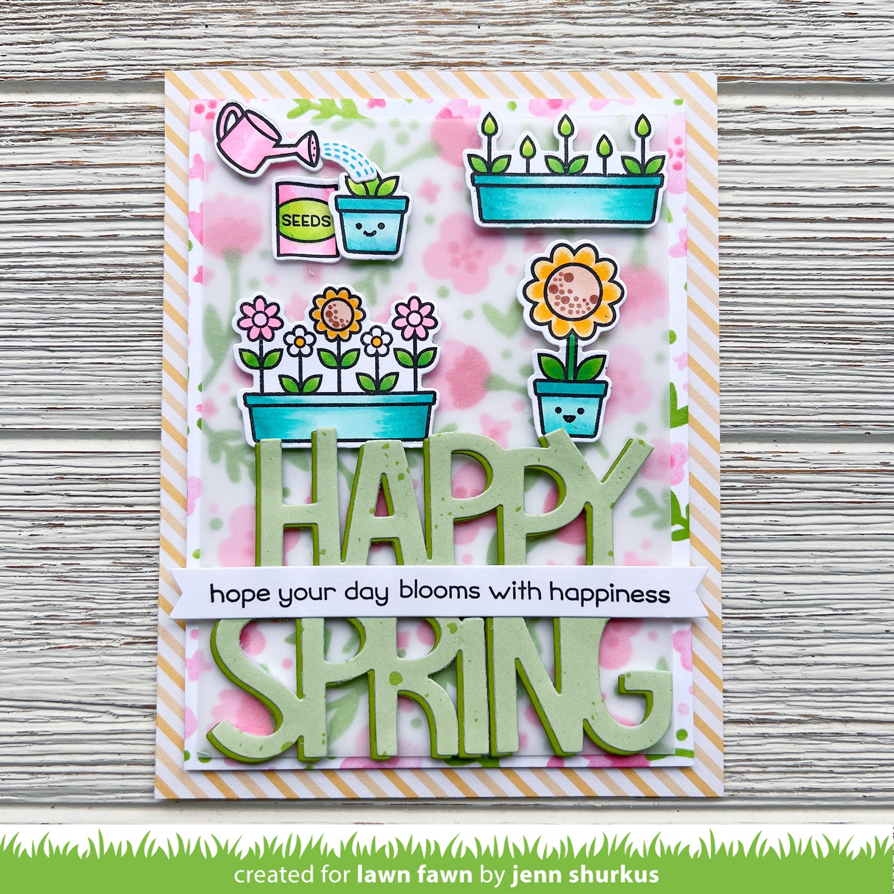 Lawn Fawn - Giant Happy Spring - Stand Alone Stanze