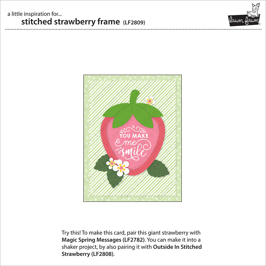 Lawn Fawn - Stitched Strawberry Frame - Stand Alone Stanze