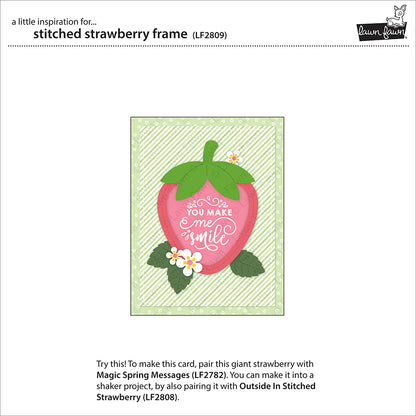 Lawn Fawn - Stitched Strawberry Frame - Stand Alone Stanze