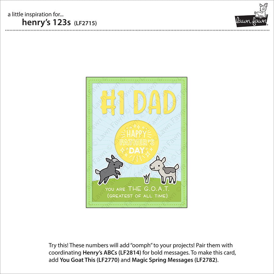 Lawn Fawn - Henry's 123s - Stand Alone Stanze