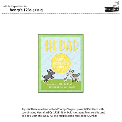 Lawn Fawn - Henry's 123s - Stand Alone Stanze