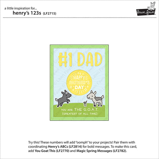 Lawn Fawn - Henry's 123s - Stand Alone Stanze