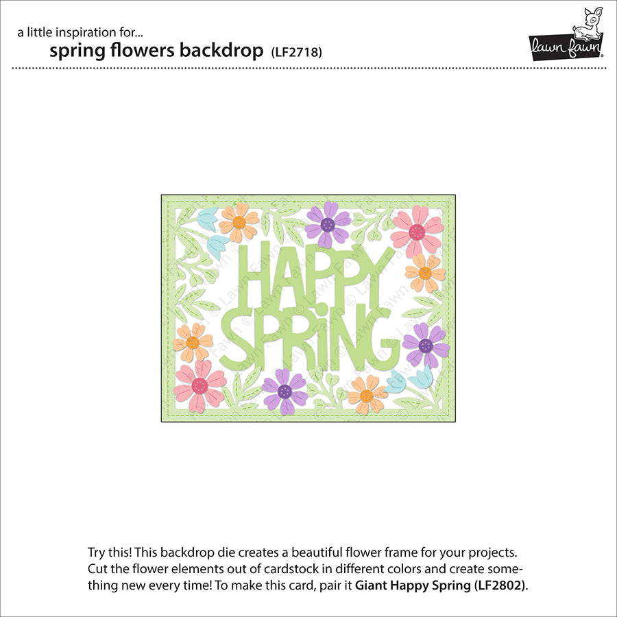 Lawn Fawn - Spring Flowers Backdrop - Stand Alone Stanze
