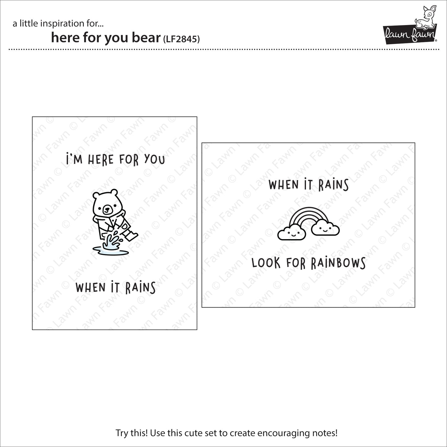 Lawn Fawn - Here for you Bear - Clear Stamp 3x4