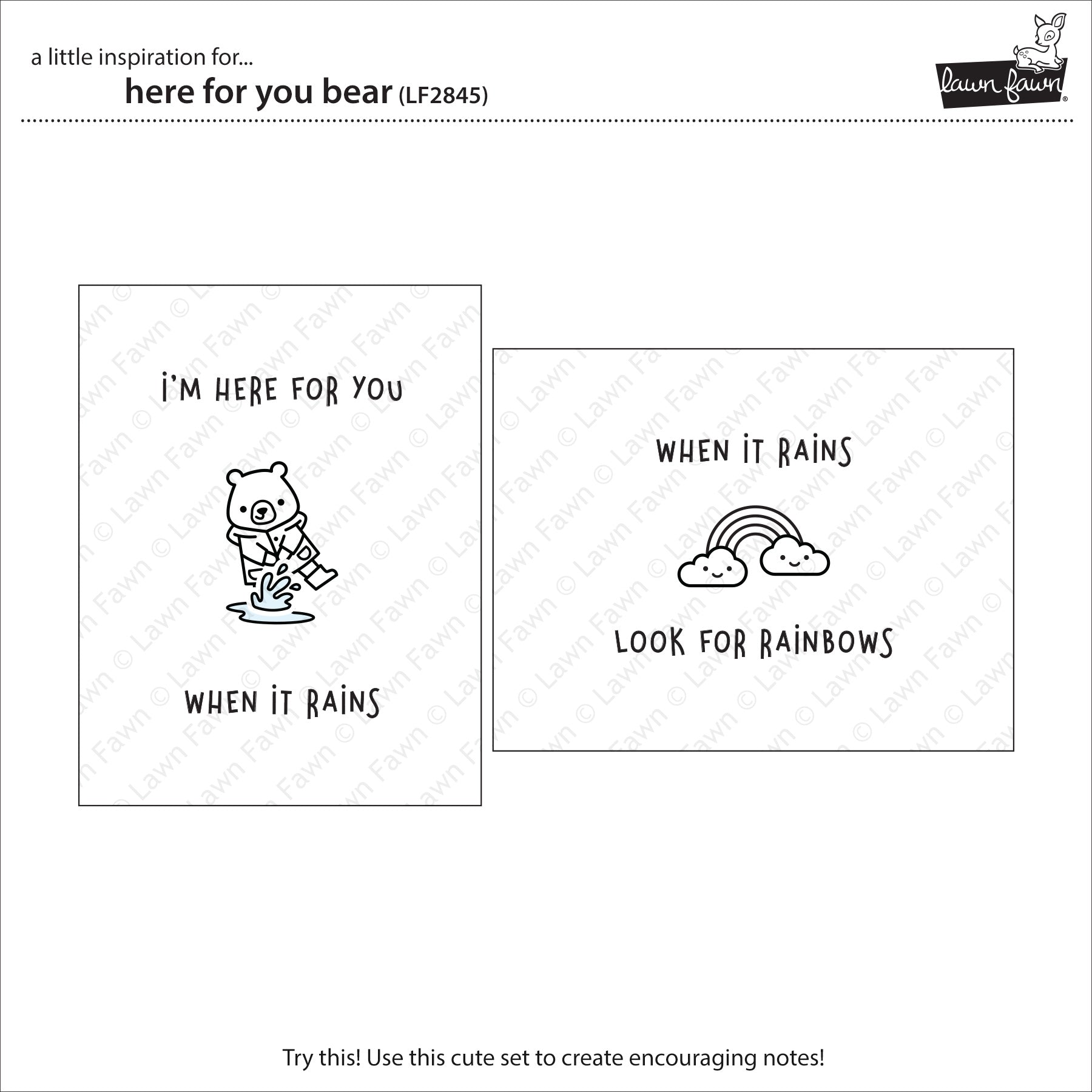 Lawn Fawn - Here for you Bear - Clear Stamp 3x4