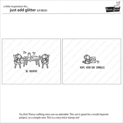 Lawn Fawn - Just add Glitter - Clear Stamp 4x6