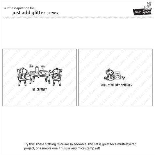 Lawn Fawn - Just add Glitter - Clear Stamp 4x6