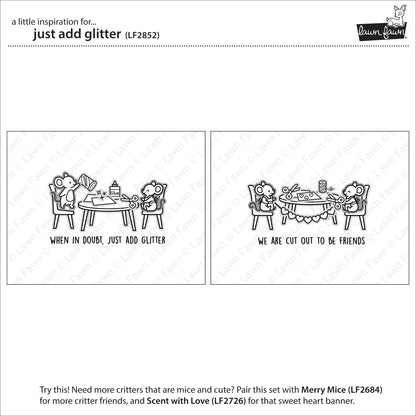 Lawn Fawn - Just add Glitter - Clear Stamp 4x6