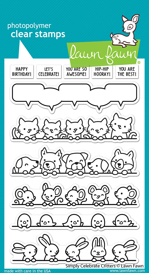 Lawn Fawn - Simply celebrate Critters - Clear Stamp 4x6