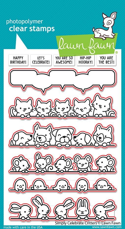 Lawn Fawn - Simply celebrate Critters - Stanzen