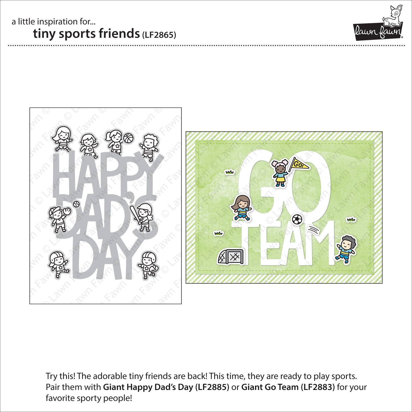 Lawn Fawn - Tiny Sport Friends - Clear Stamp 3x4