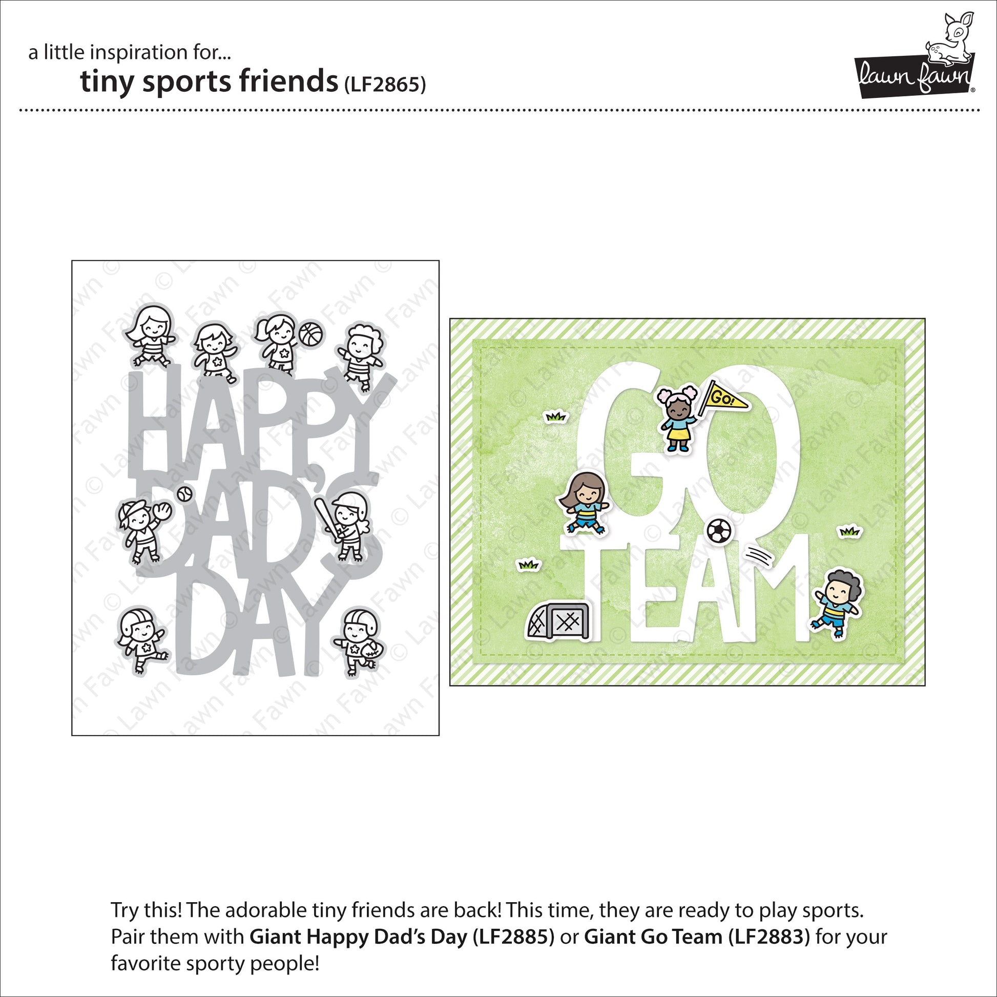 Lawn Fawn - Tiny Sport Friends - Clear Stamp 3x4