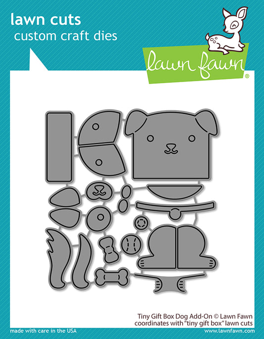 Lawn Fawn - Tiny Gift Box Dog Add-On - Stand Alone Stanze