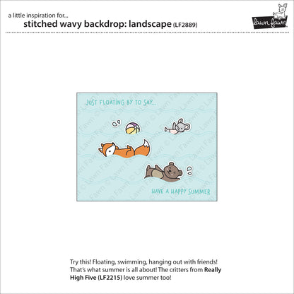 Lawn Fawn - Stitched Wavy Backdrop: Landscape - Stand Alone Stanze
