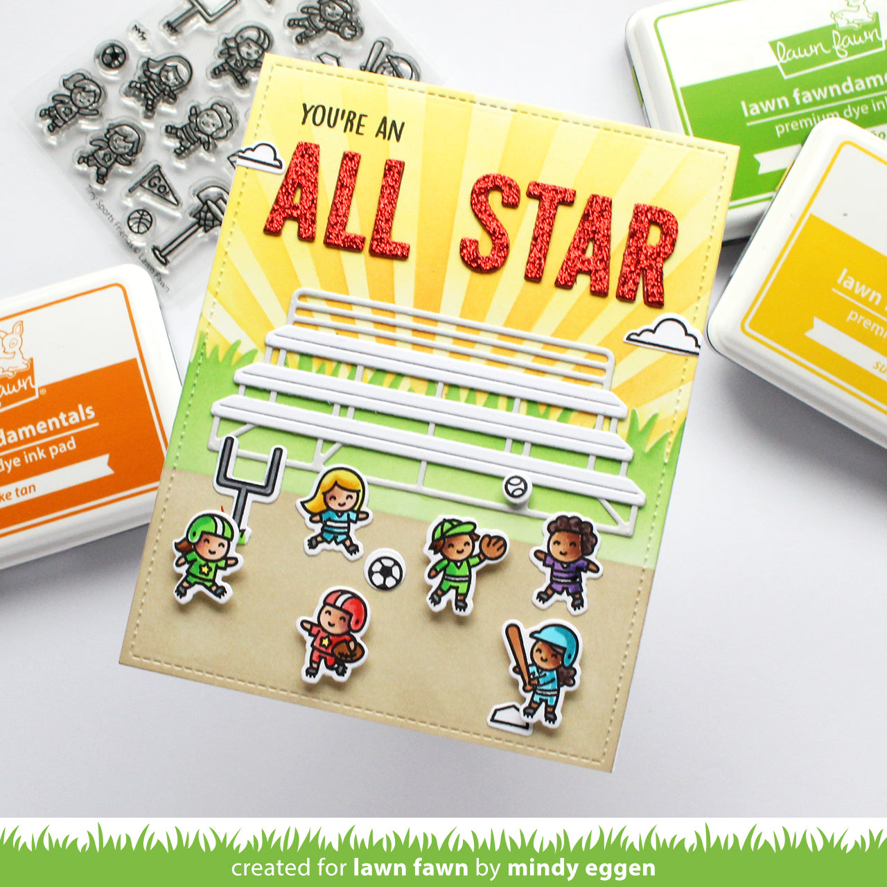 Lawn Fawn - sunray background - Stencil