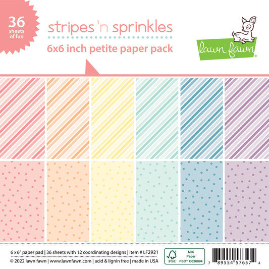 Lawn Fawn Stripes 'n Sprinkles Petite Paper Pack