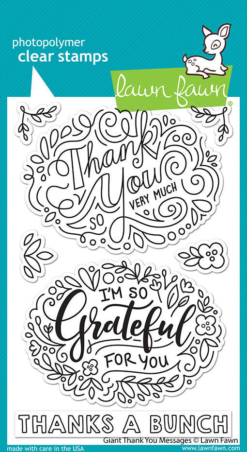 Lawn Fawn - Giant Thank you Messages - Clear Stamps 4x6