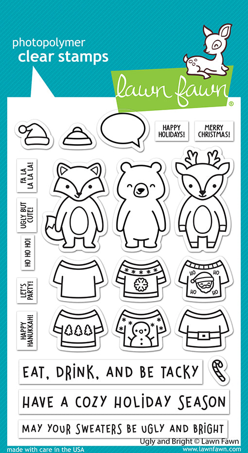 Lawn Fawn - Ugly and Bright - Clear Stamps 4x6