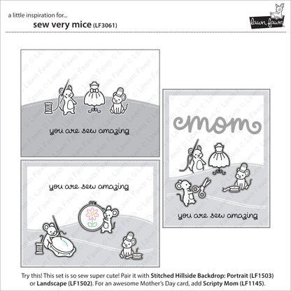 Lawn Fawn - Sew very Mice - Clear Stamp 4x6