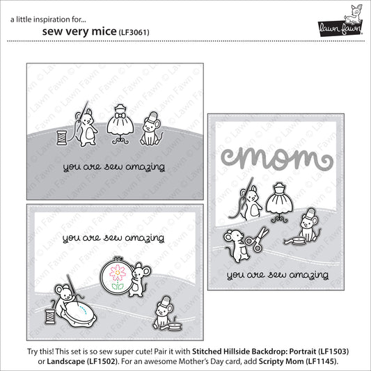 Lawn Fawn - Sew very Mice - Clear Stamp 4x6