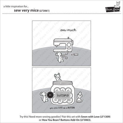Lawn Fawn - Sew very Mice - Clear Stamp 4x6