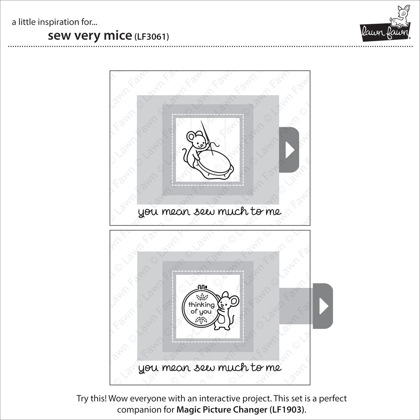 Lawn Fawn - Sew very Mice - Clear Stamp 4x6