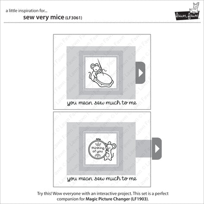 Lawn Fawn - Sew very Mice - Clear Stamp 4x6