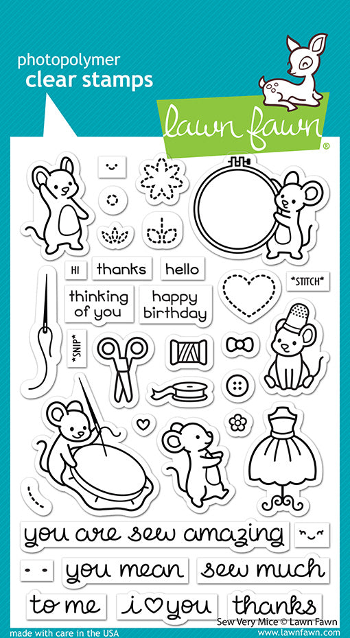 Lawn Fawn - Sew very Mice - Clear Stamp 4x6