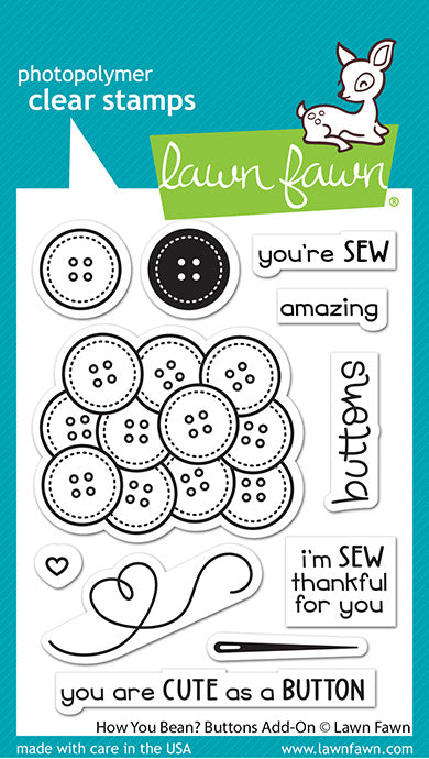 Lawn Fawn - How you bean? Buttons Add-on - Clear Stamp 3x4