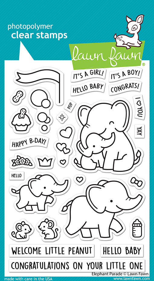 Lawn Fawn - Elephant Parade - Clear Stamp 4x6