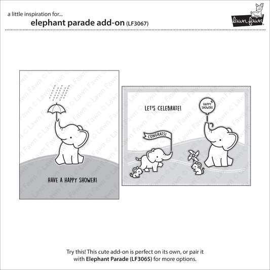 Lawn Fawn - Elephant Parade Add-on - Clear Stamp 3x4