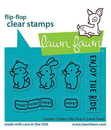 Lawn Fawn - Coaster Critters Flip-Flop - Clear Stamps 2x3