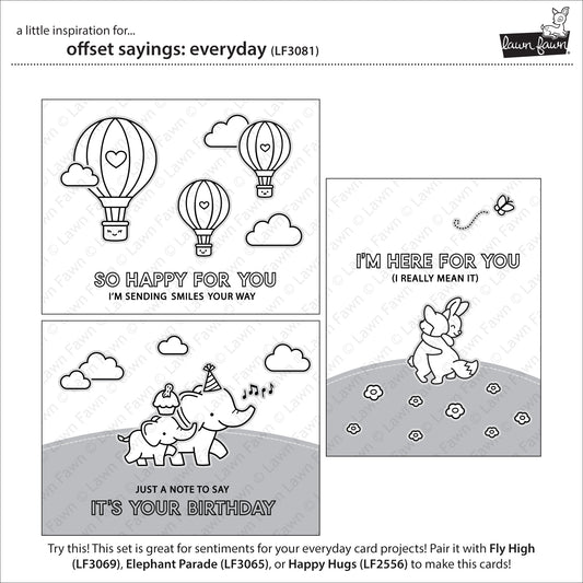 Lawn Fawn - Offset sayings: Everyday - Clear Stamp 4x6