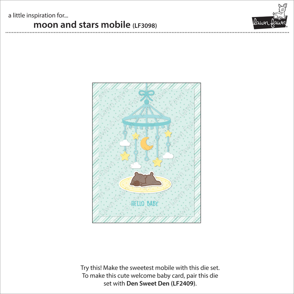 Lawn Fawn - Moon and Stars Mobile - Stand Alone Stanze