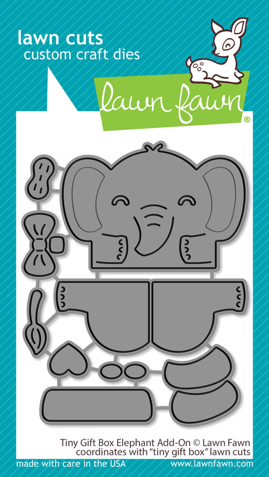 Lawn Fawn - Tiny Gift Box Elephant Add-On - Stand Alone Stanze