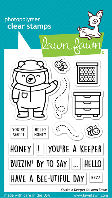 Lawn Fawn You're a keeper Stempelset 3x4