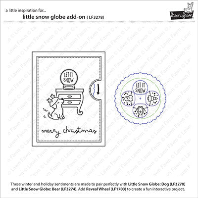 Lawn Fawn - Little snow globe Add-on - clear stamp set 2x3