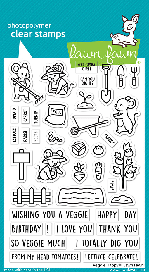 Lawn Fawn - Veggie happy - Clear Stamp Set 4x6