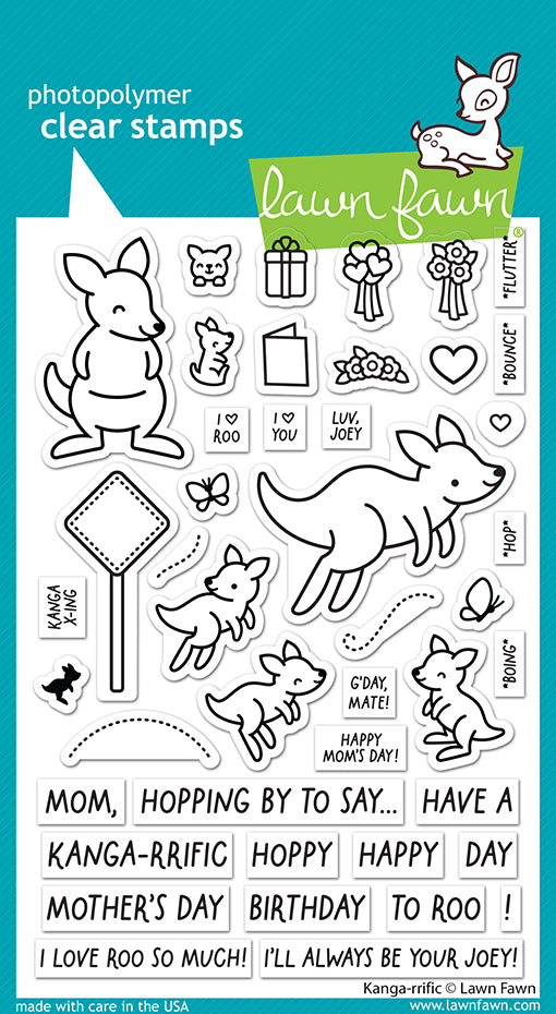 Lawn Fawn Kanga-rrific Clear Stamp Set 4x6