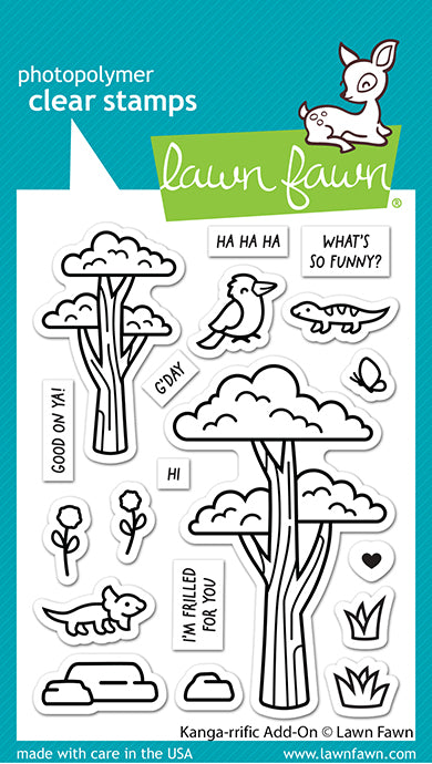 Lawn Fawn Kanga-rrific Add-on clear stamp set 3x4