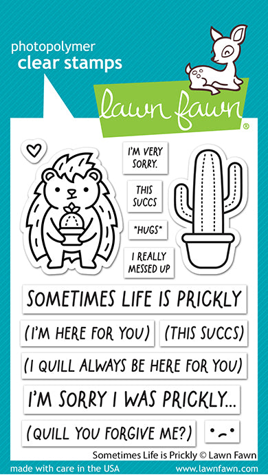 Lawn Fawn Sometimes life is prickly Clear Stamp set 3x4