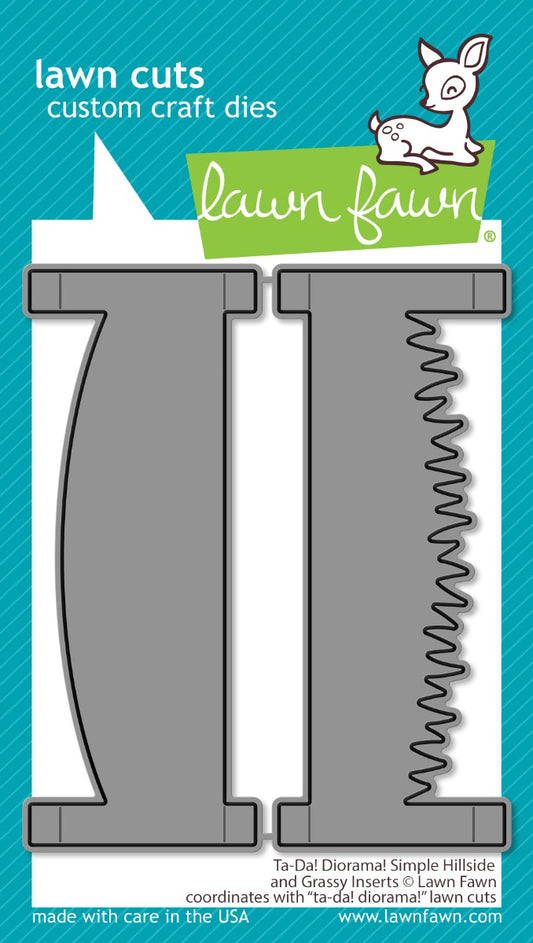 Lawn Fawn - Ta-da! Diorama! Simple hillside and grassy inserts - Stand alone Stanzschablone