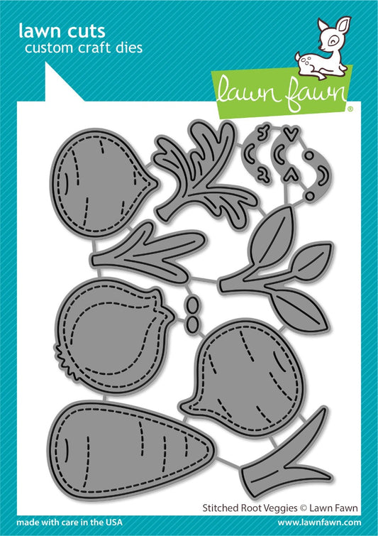 Lawn Fawn Stitched root veggies Stand alone Stanzen