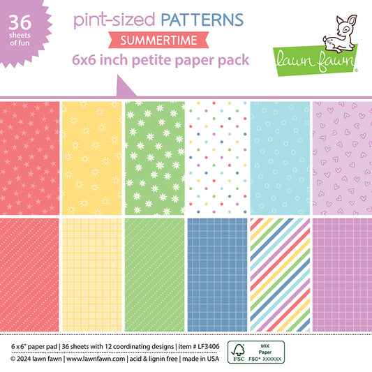 Lawn Fawn Pint-sized patterns summertime Petite Paper Pack (3 Pack)