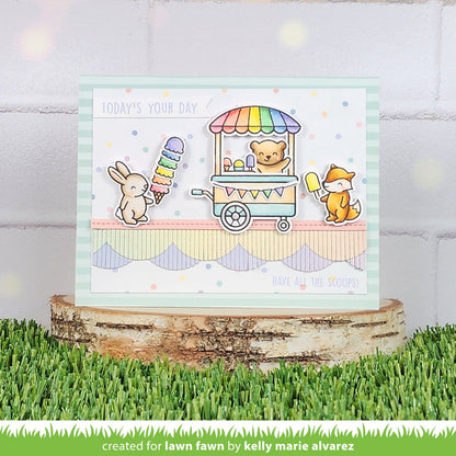 Lawn Fawn Treat cart sentiment add-on Stempelset 3x4