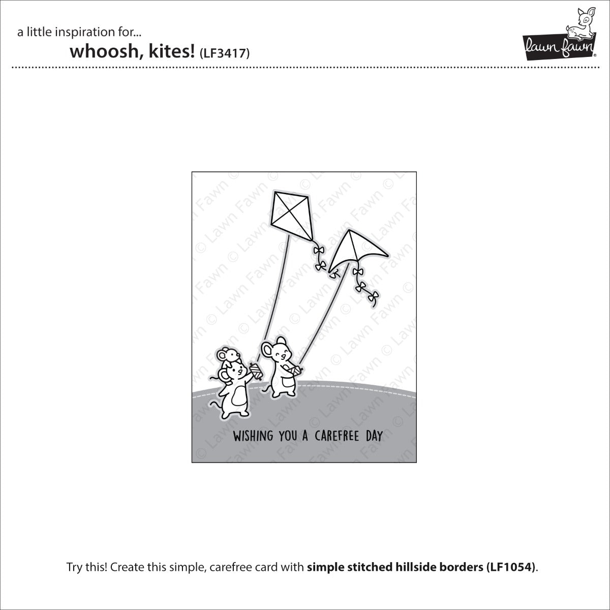 Lawn Fawn Whoosh, kites! Stempelset 4x6